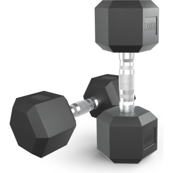 Гантель гексагональная UNIX FIT обрезиненная 10 кг, 2 шт.